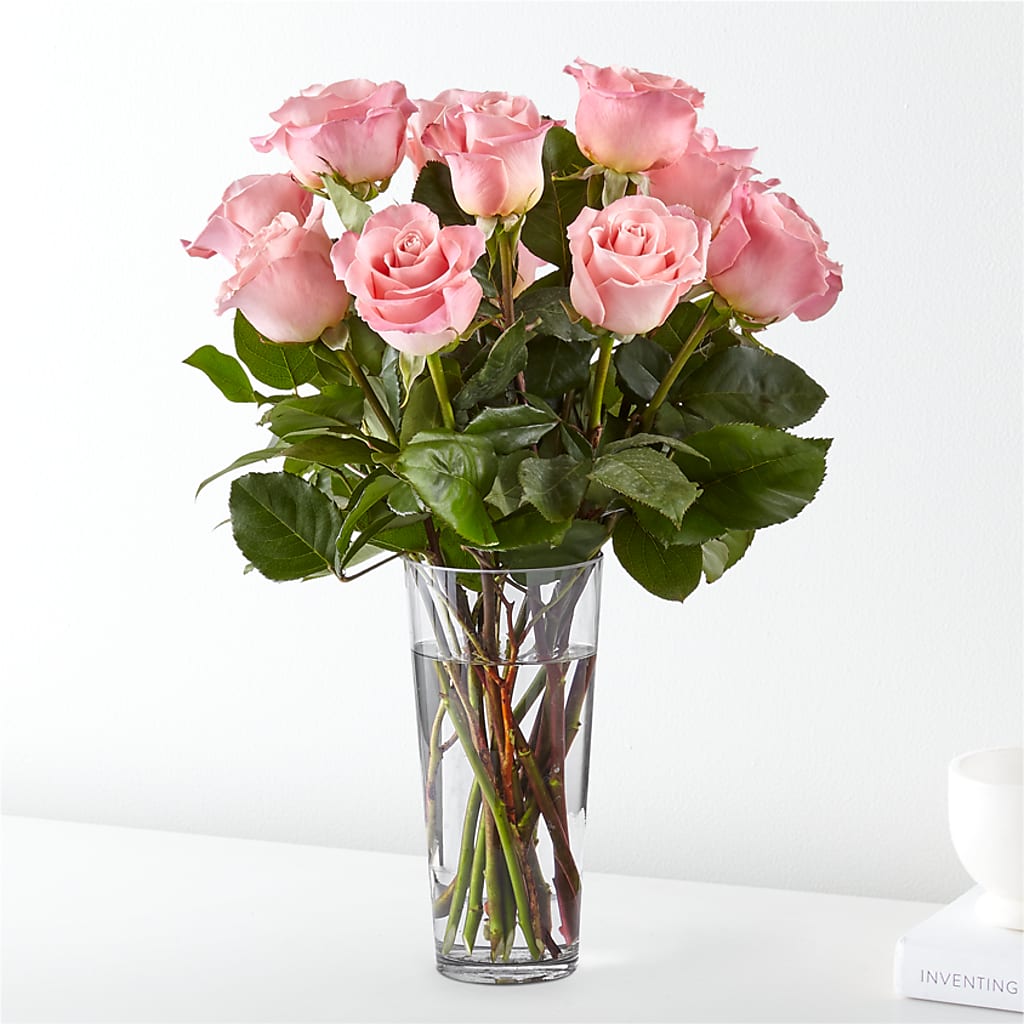 Long Stem Pink Rose Bouquet – PIERSON'S FLOWER SHOP & GREENHOUSES INC, Cedar Rapids IA