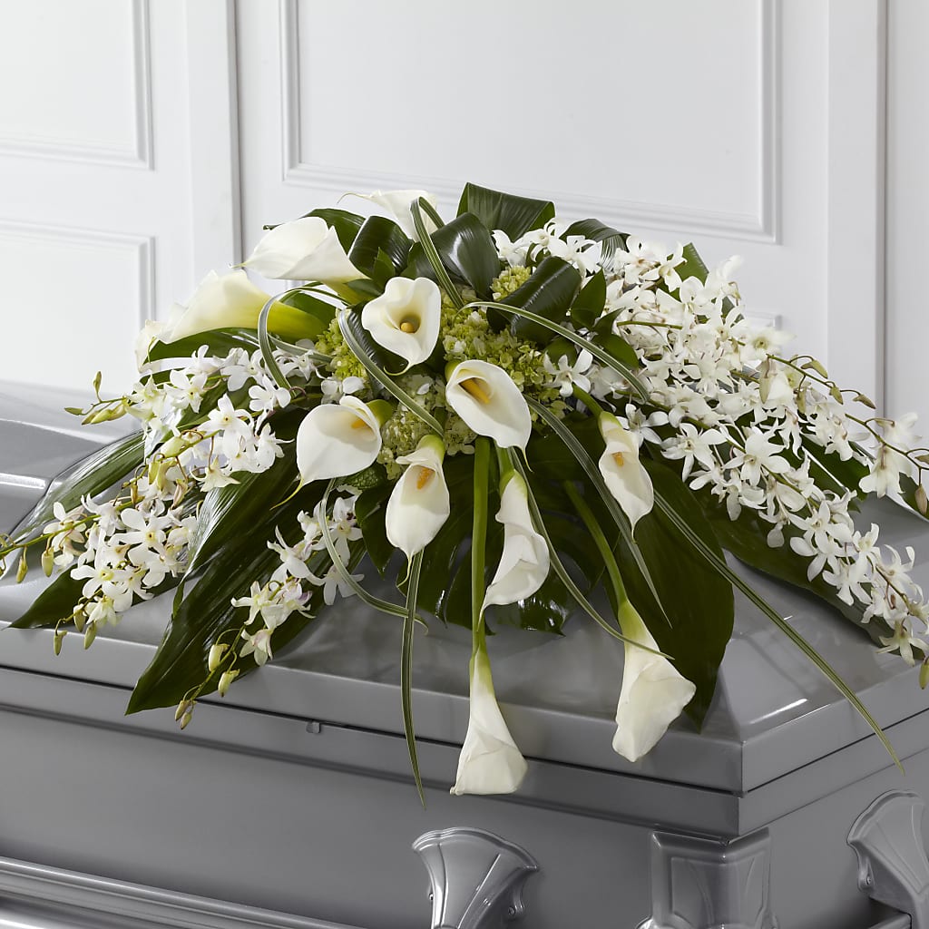 Angel Wings Casket Spray – PIERSON'S FLOWER SHOP & GREENHOUSES INC, Cedar Rapids IA