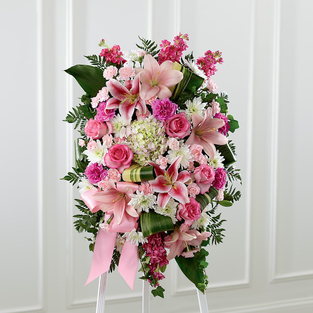 Comforting Standing Spray – PIERSON'S FLOWER SHOP & GREENHOUSES INC, Cedar Rapids IA