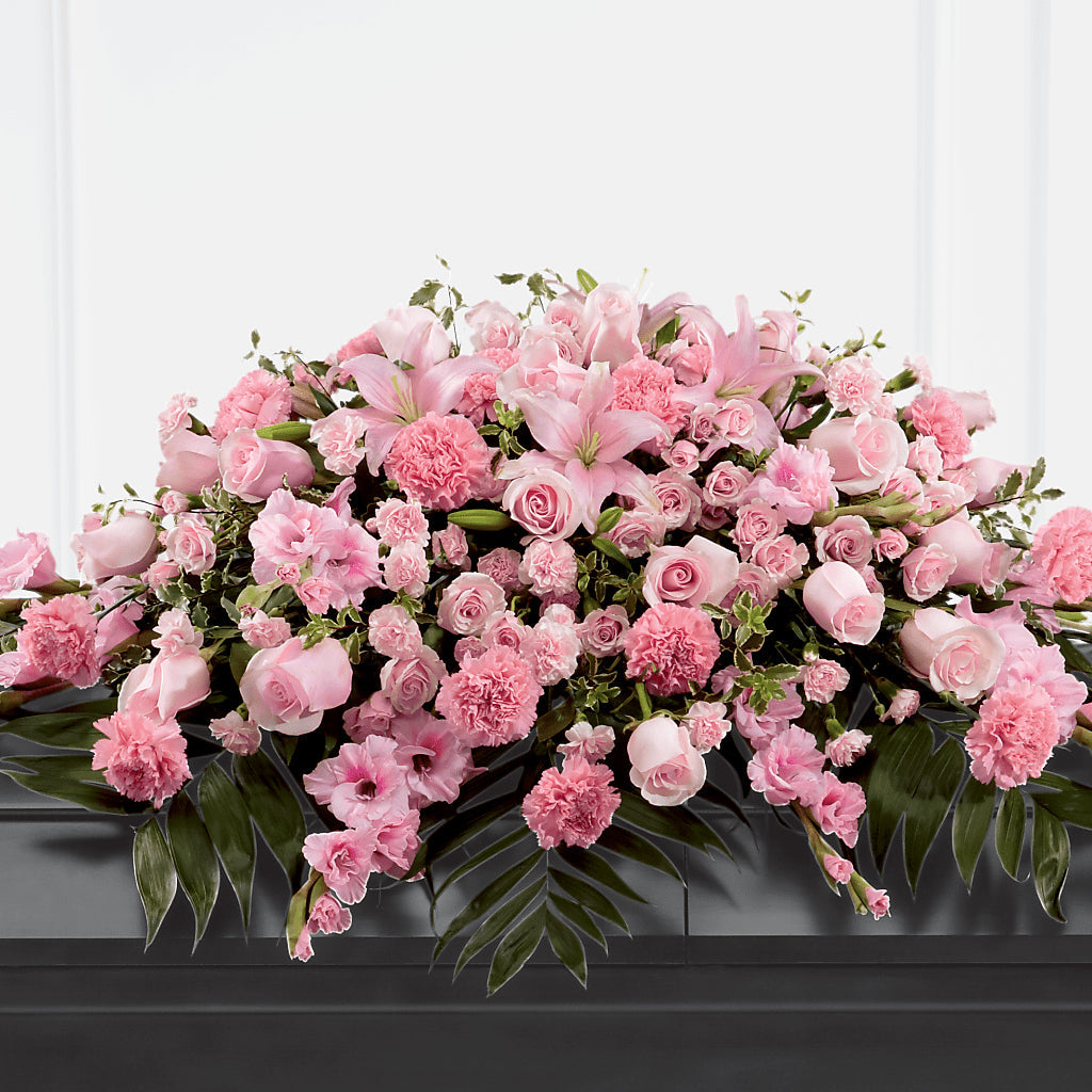 Garden of Comfort Casket Spray (Standard) – PIERSON'S FLOWER SHOP & GREENHOUSES INC, Cedar Rapids IA