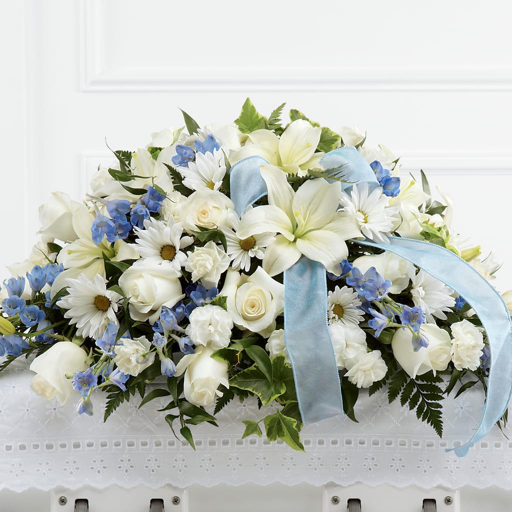 Tender Treasure Casket Spray – PIERSON'S FLOWER SHOP & GREENHOUSES INC, Cedar Rapids IA