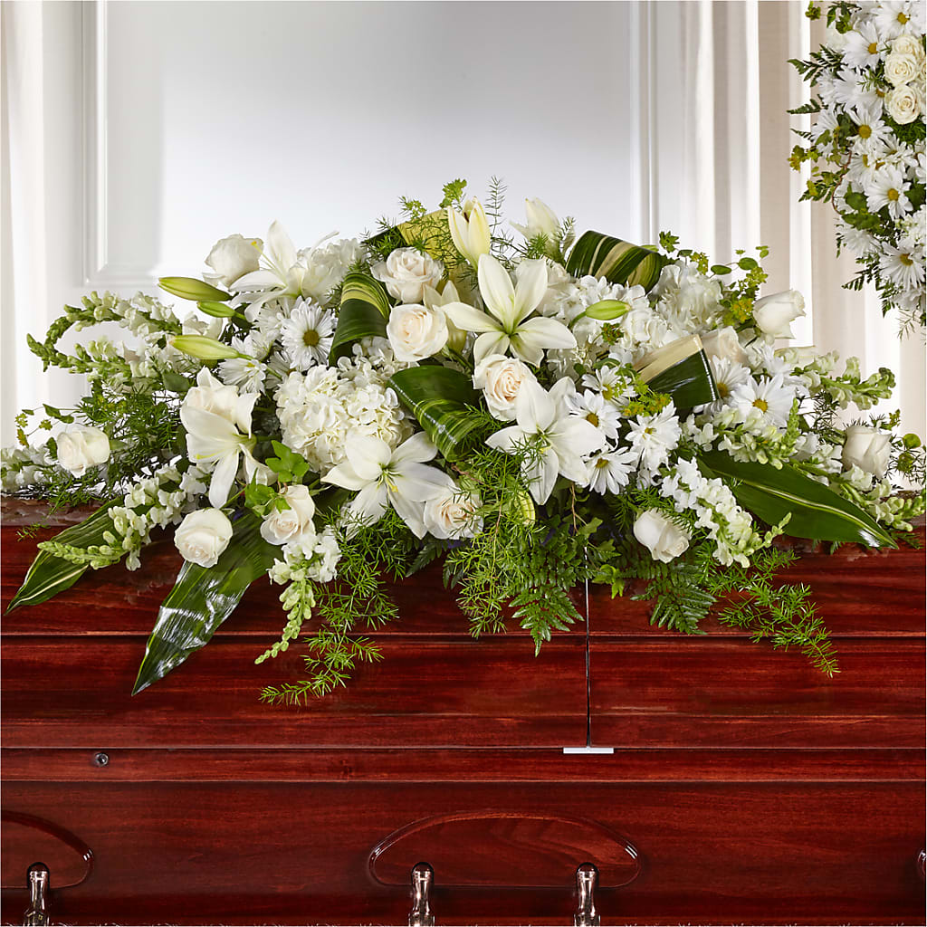 Abundance Casket Spray – PIERSON'S FLOWER SHOP & GREENHOUSES INC, Cedar Rapids IA