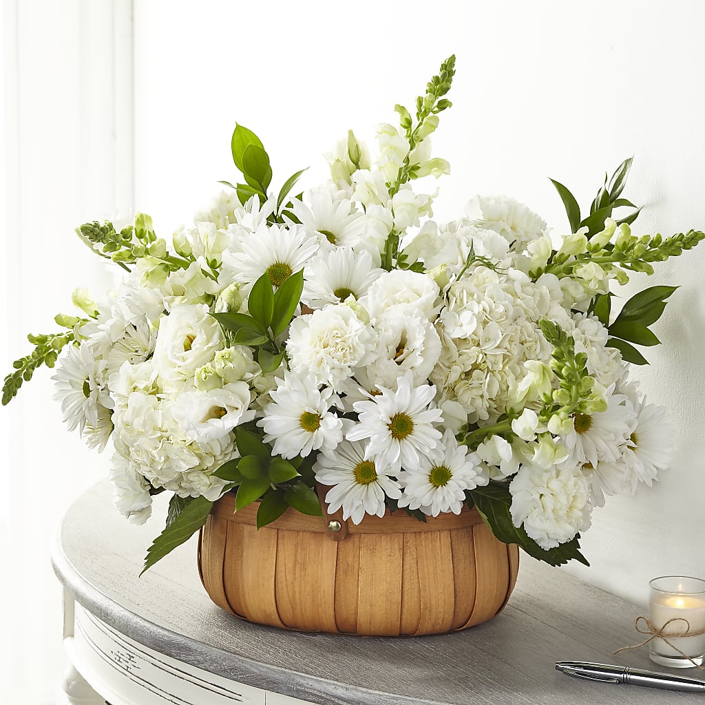 Pure Ivory Basket – PIERSON'S FLOWER SHOP & GREENHOUSES INC, Cedar Rapids IA