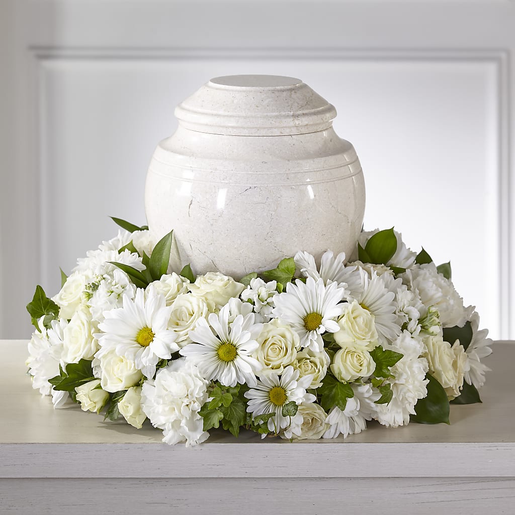Ivory Gardens Cremation Adornment – PIERSON'S FLOWER SHOP & GREENHOUSES INC, Cedar Rapids IA