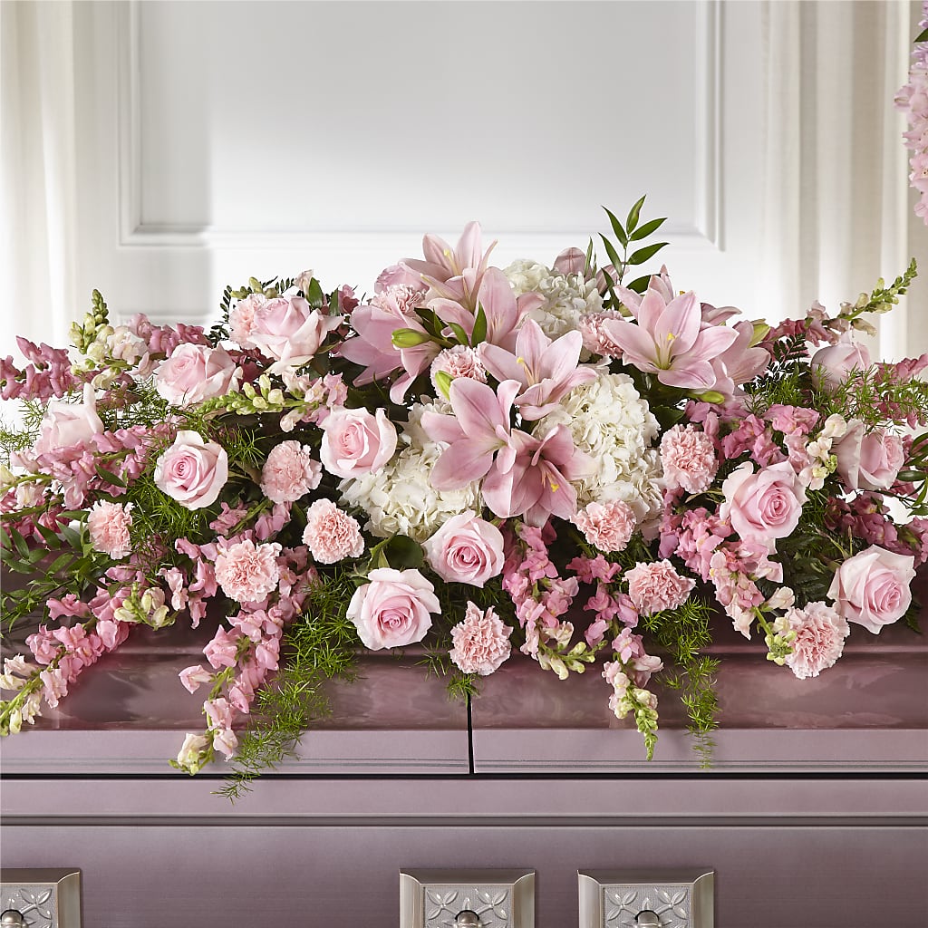 Life & Remembrance Casket Spray – PIERSON'S FLOWER SHOP & GREENHOUSES INC, Cedar Rapids IA
