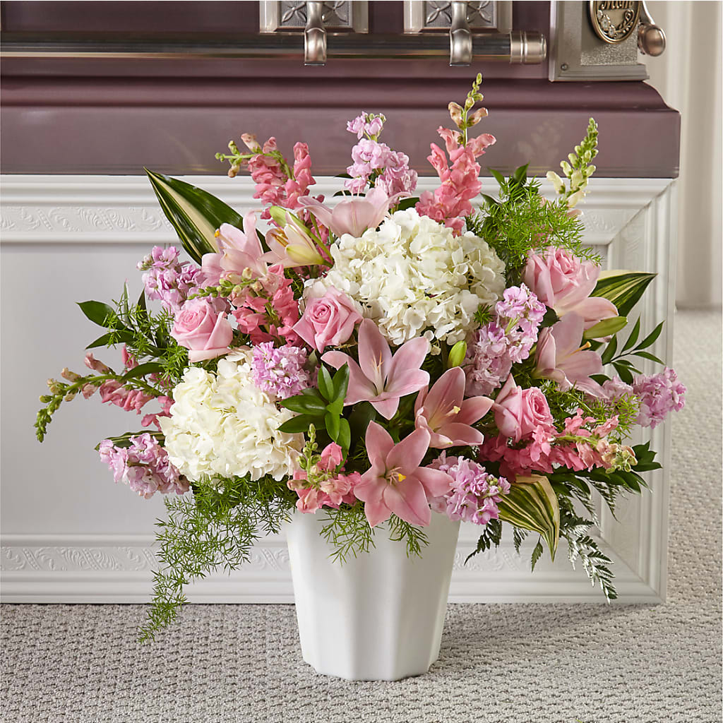Simply Serene Floor Basket – PIERSON'S FLOWER SHOP & GREENHOUSES INC, Cedar Rapids IA