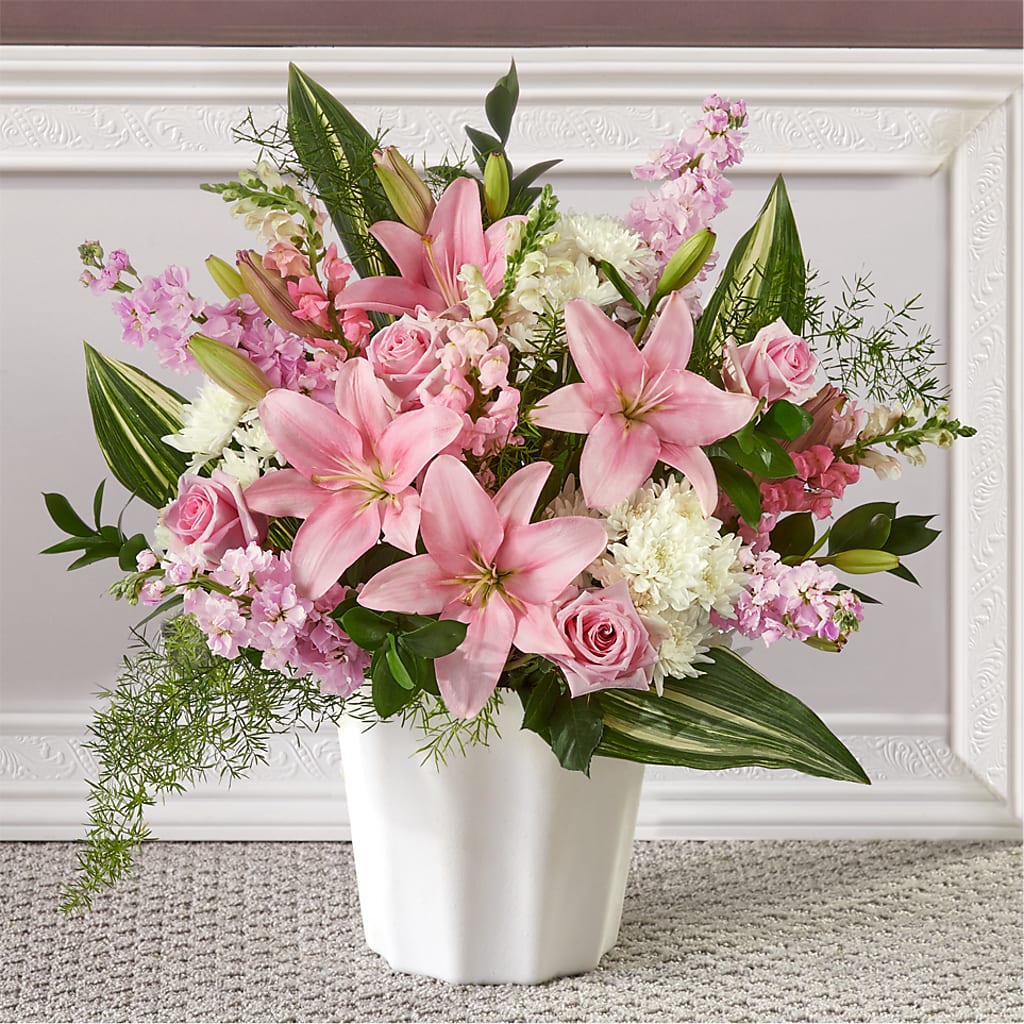 Simply Serene Floor Basket – PIERSON'S FLOWER SHOP & GREENHOUSES INC, Cedar Rapids IA