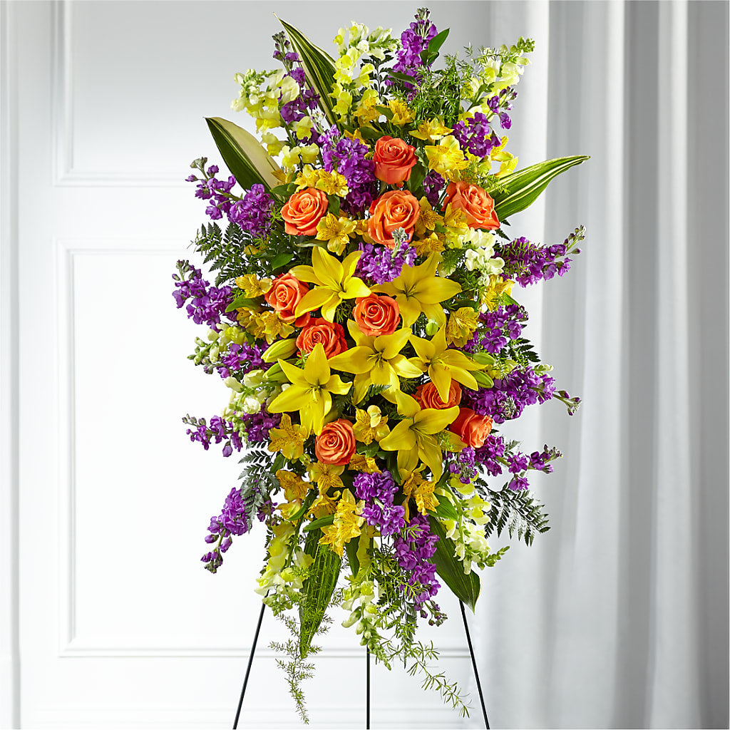 Thoughtful Prayers Standing Spray – PIERSON'S FLOWER SHOP & GREENHOUSES INC, Cedar Rapids IA