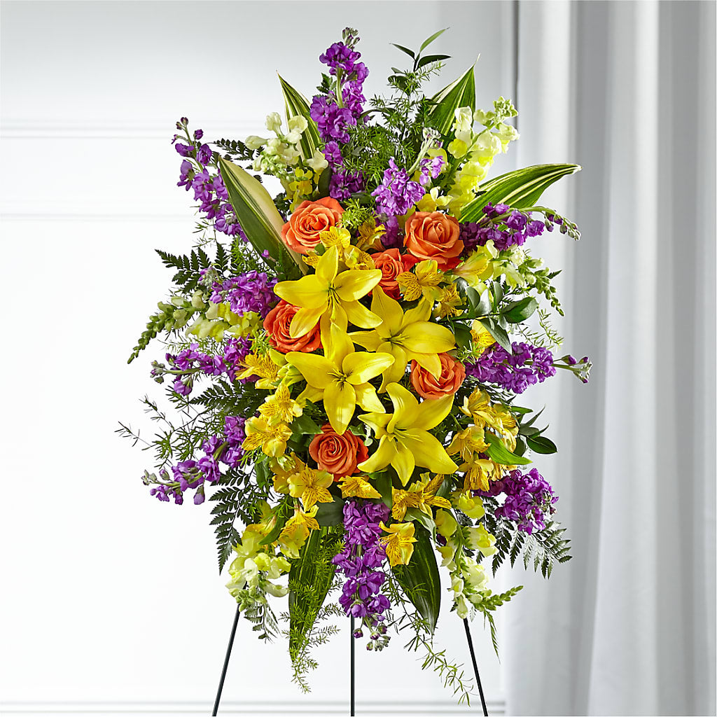 Thoughtful Prayers Standing Spray – PIERSON'S FLOWER SHOP & GREENHOUSES INC, Cedar Rapids IA