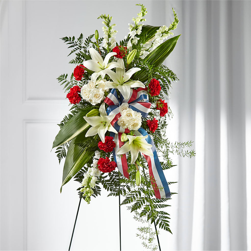 Stars of Life Standing Spray – PIERSON'S FLOWER SHOP & GREENHOUSES INC, Cedar Rapids IA