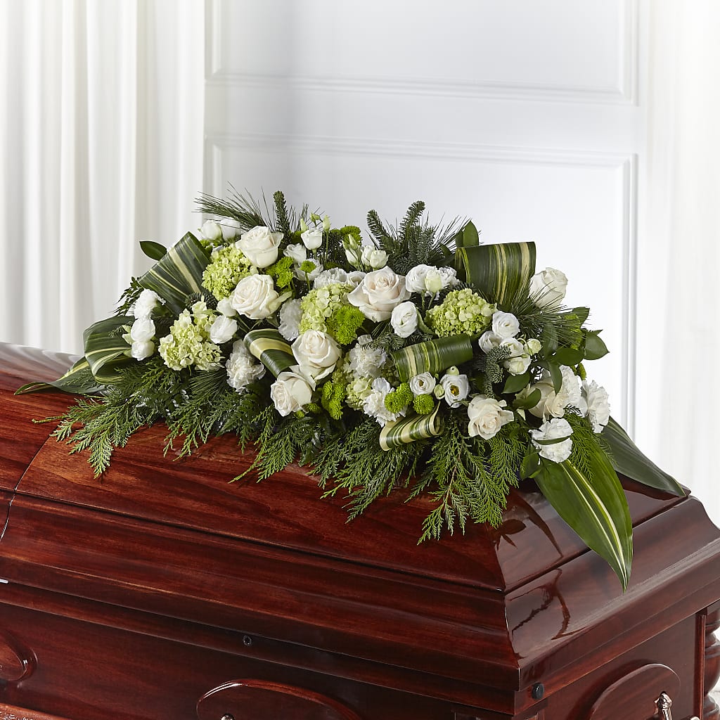 Hopeful Gesture Casket Spray – PIERSON'S FLOWER SHOP & GREENHOUSES INC, Cedar Rapids IA