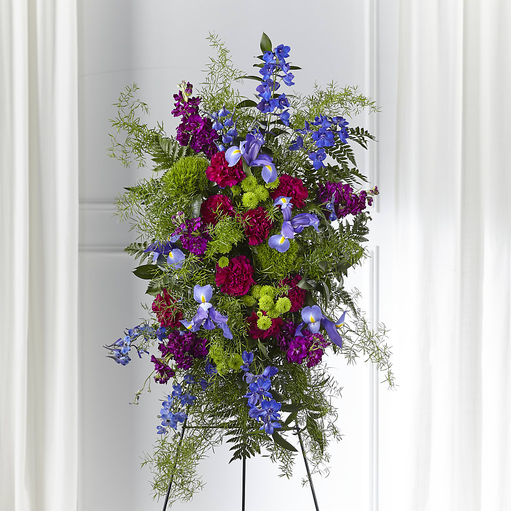 Heavenly Skies Standing Spray – PIERSON'S FLOWER SHOP & GREENHOUSES INC, Cedar Rapids IA