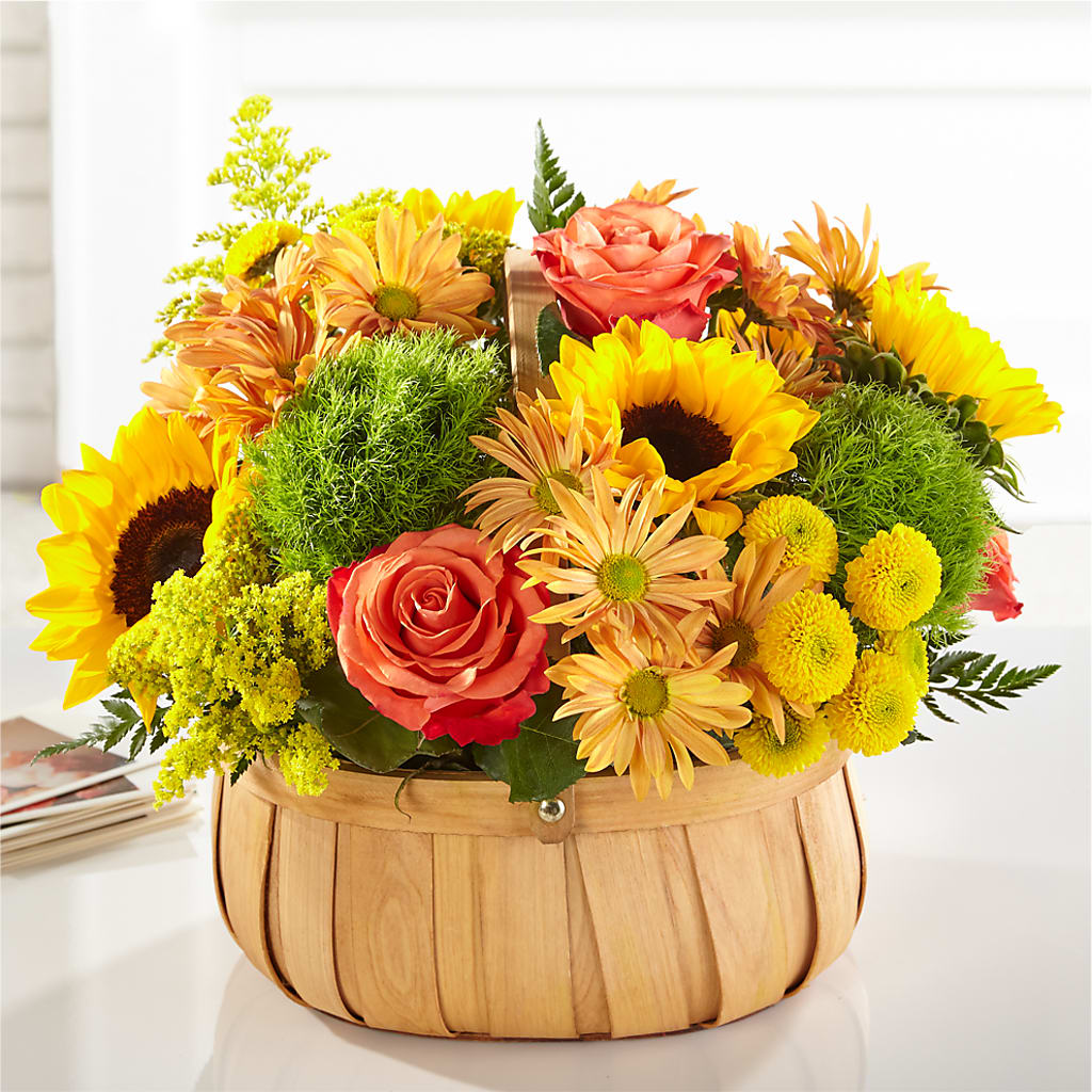 Harvest Sunflower Basket – PIERSON'S FLOWER SHOP & GREENHOUSES INC, Cedar Rapids IA