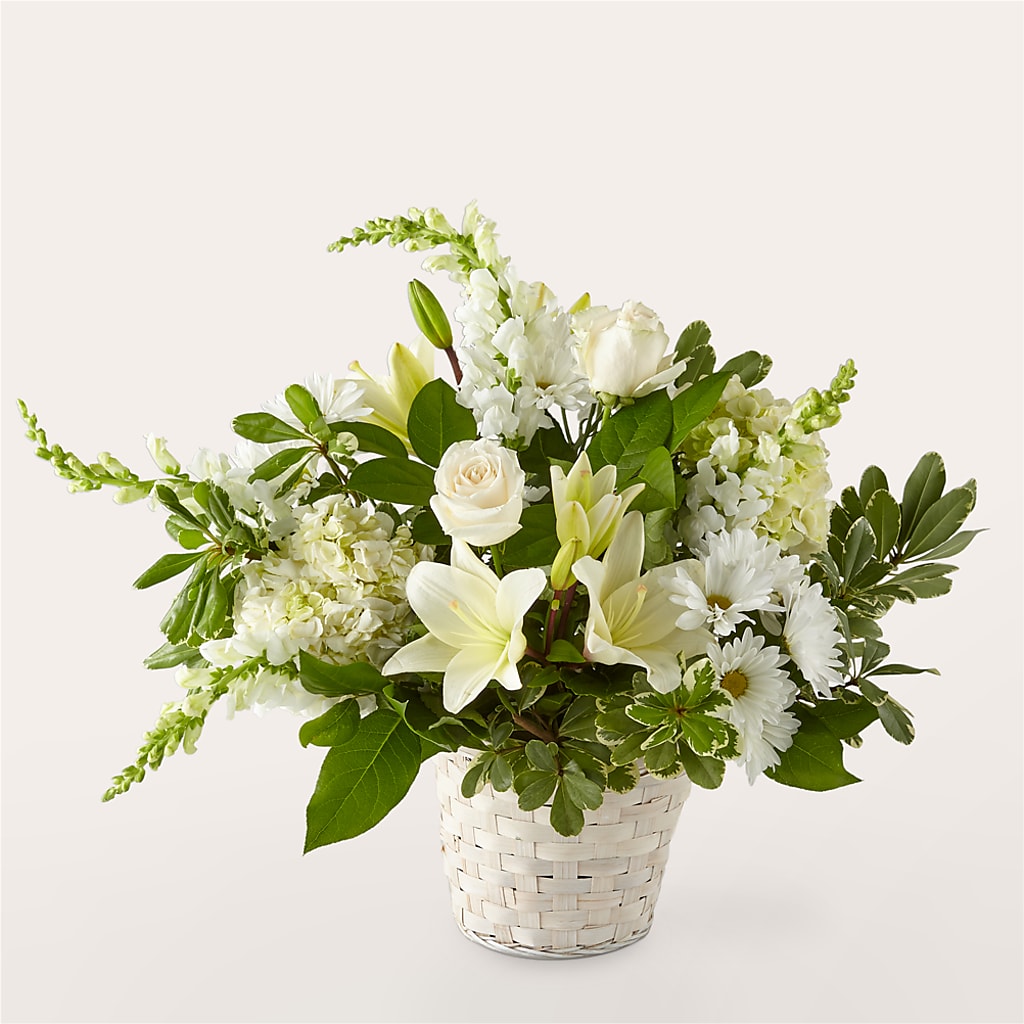 Ivory Elegance Floral Basket – PIERSON'S FLOWER SHOP & GREENHOUSES INC, Cedar Rapids IA