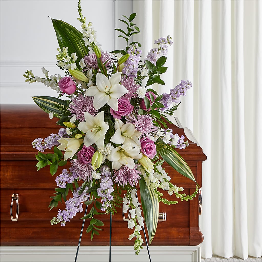 Grateful Hearts Standing Spray – PIERSON'S FLOWER SHOP & GREENHOUSES INC, Cedar Rapids IA