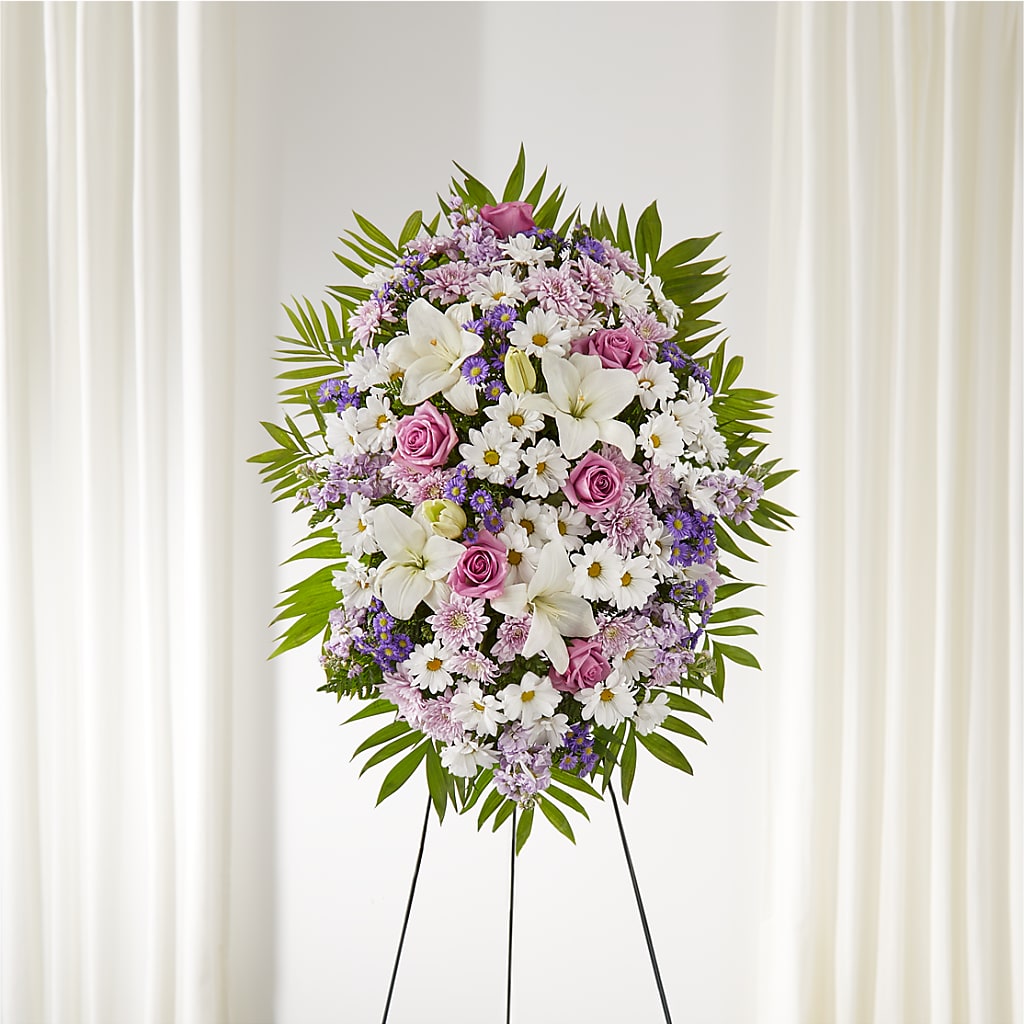 Surrounded by Love Standing Spray – PIERSON'S FLOWER SHOP & GREENHOUSES INC, Cedar Rapids IA