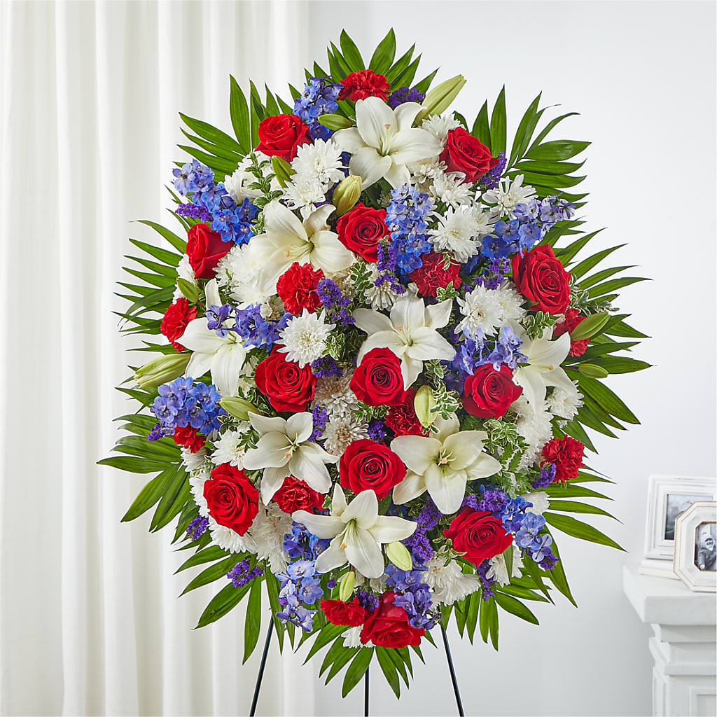 Cherished Service Standing Spray – PIERSON'S FLOWER SHOP & GREENHOUSES INC, Cedar Rapids IA