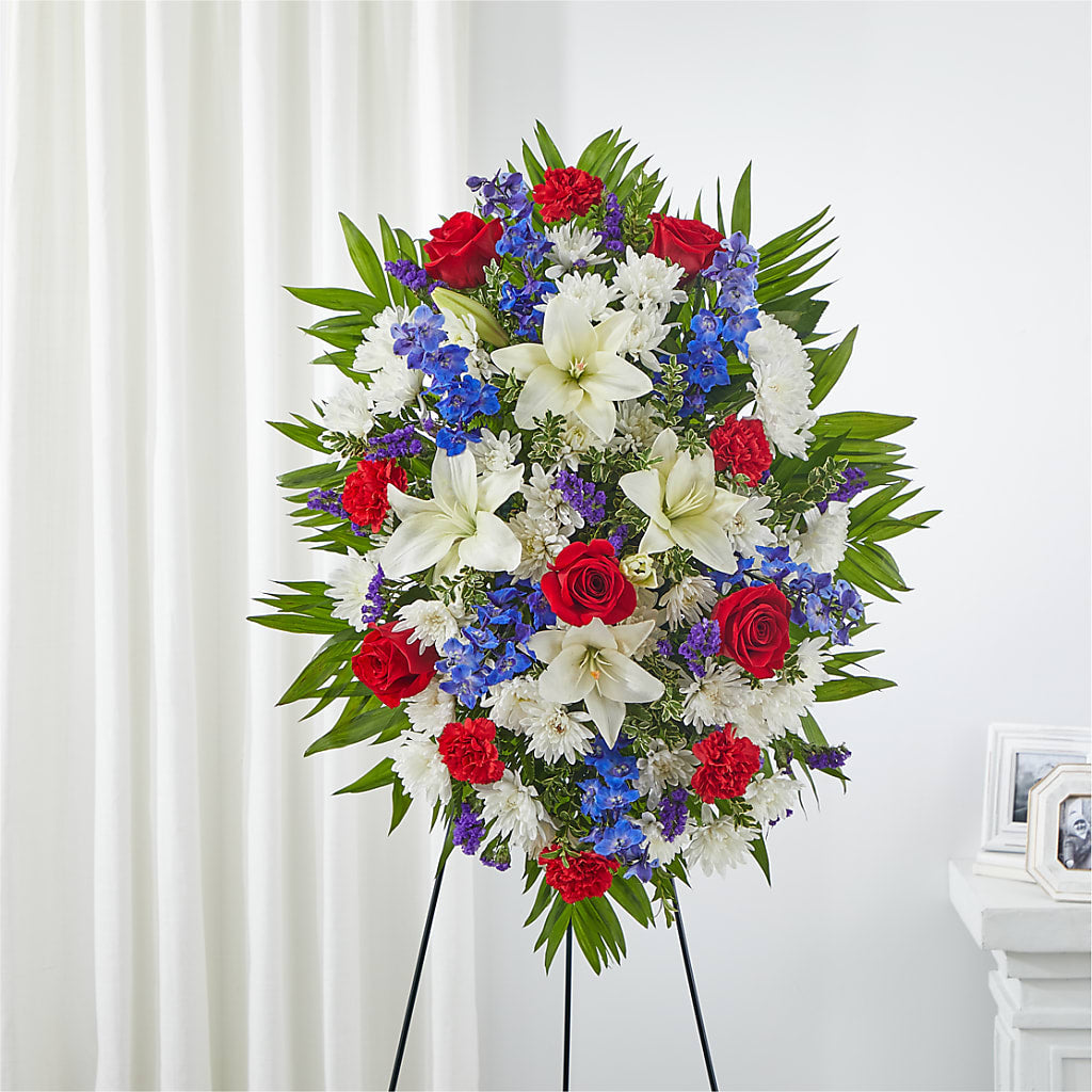 Cherished Service Standing Spray – PIERSON'S FLOWER SHOP & GREENHOUSES INC, Cedar Rapids IA