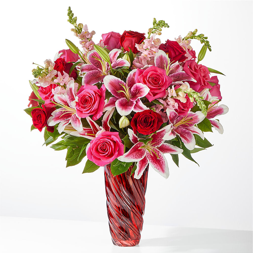 Always You Bouquet with Luxe Swirl Vase – PIERSON'S FLOWER SHOP & GREENHOUSES INC, Cedar Rapids IA