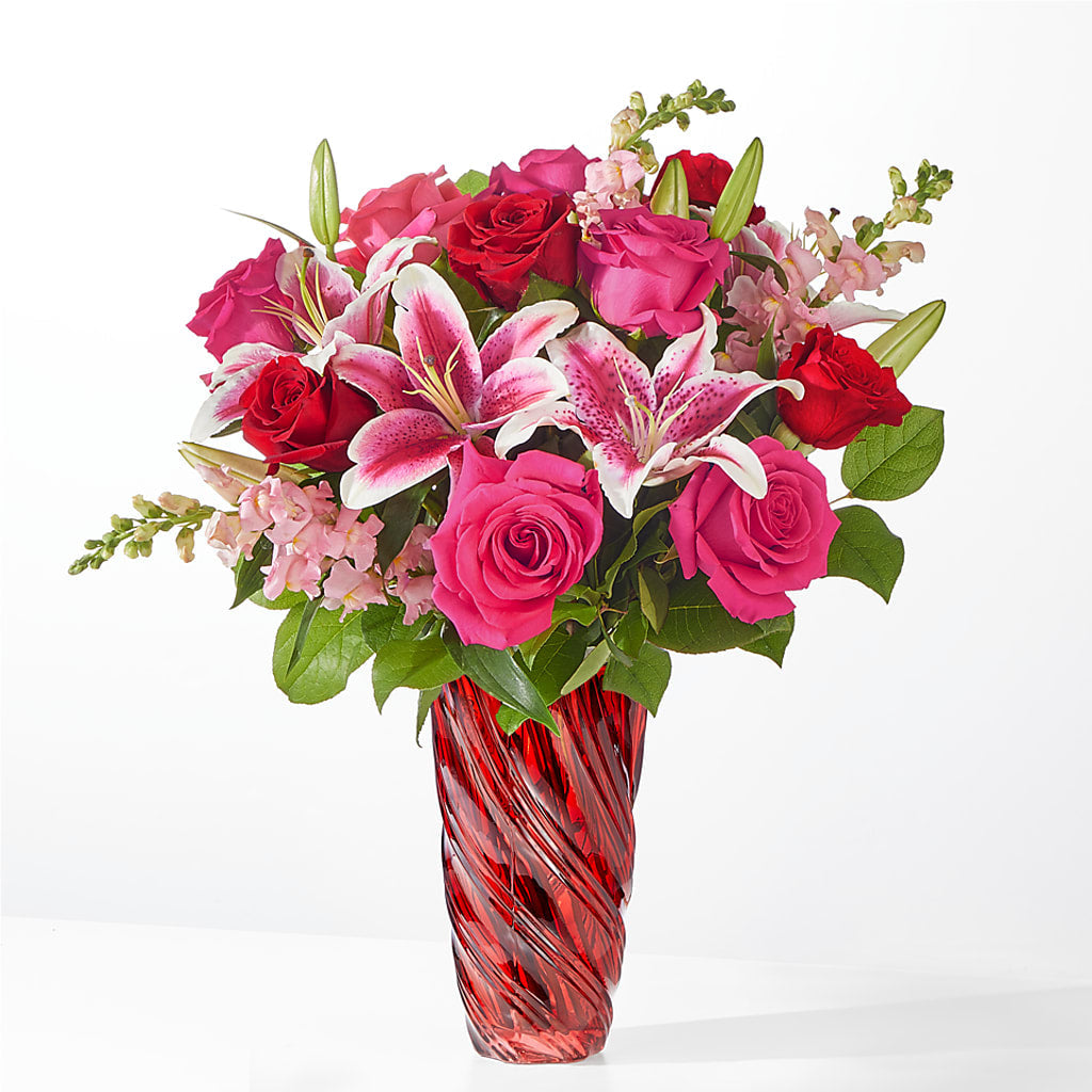 Always You Bouquet with Luxe Swirl Vase – PIERSON'S FLOWER SHOP & GREENHOUSES INC, Cedar Rapids IA
