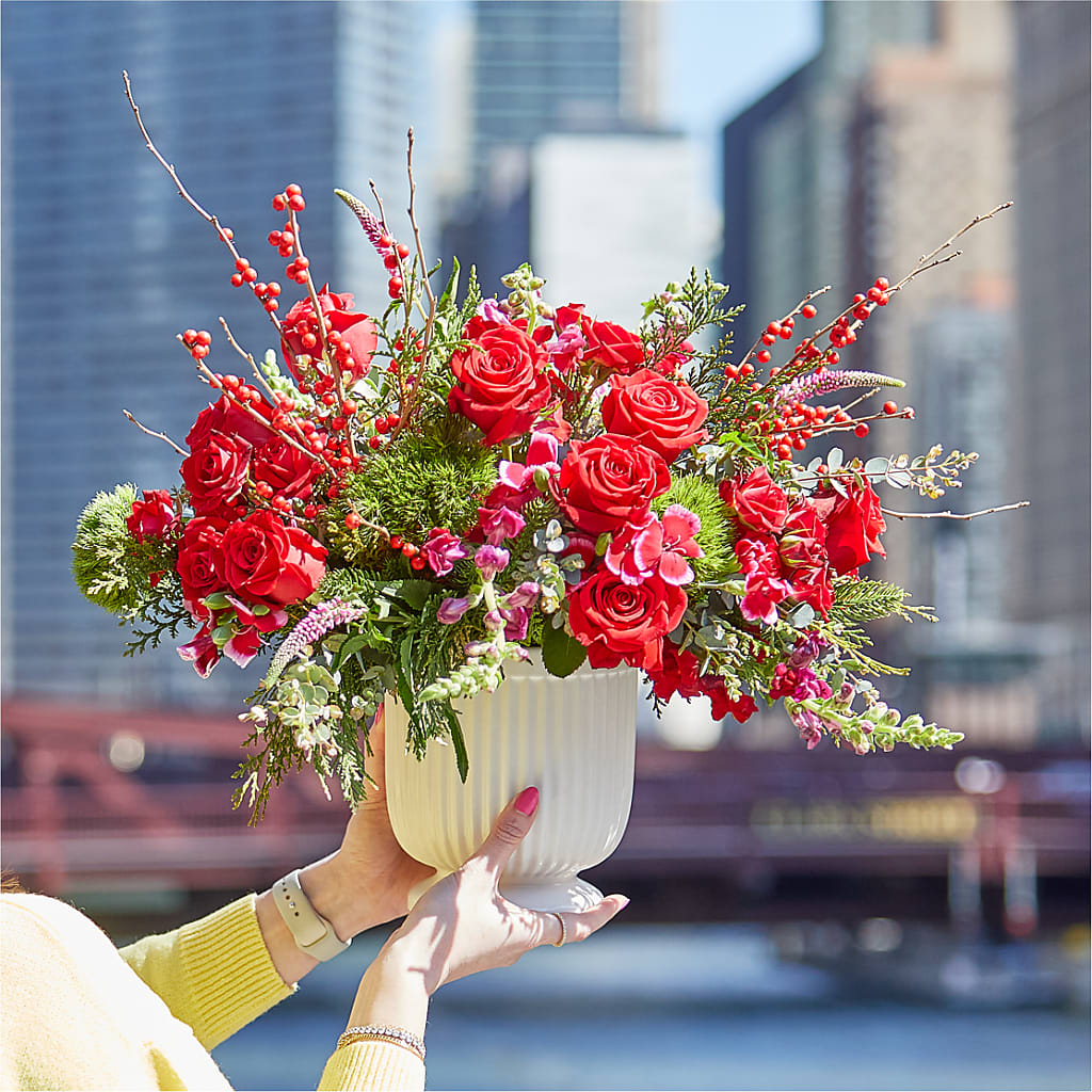 Big Red Bow Bouquet – PIERSON'S FLOWER SHOP & GREENHOUSES INC, Cedar Rapids IA