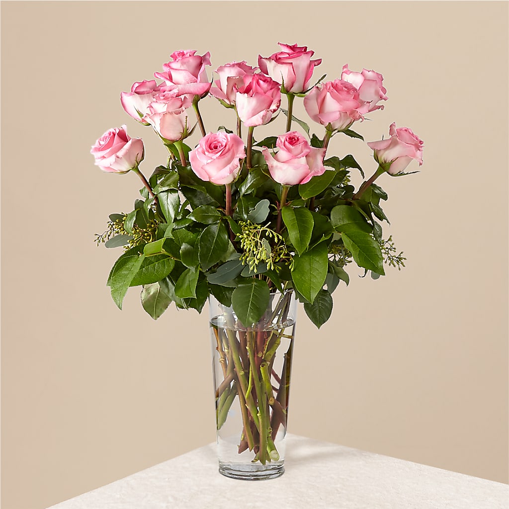 The Long Stem Pink Rose Bouquet