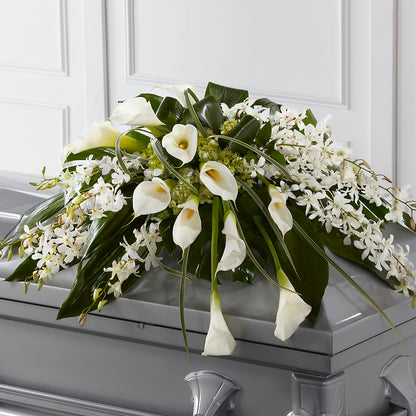 Angel Wings Casket Spray – PIERSON'S FLOWER SHOP & GREENHOUSES INC, Cedar Rapids IA