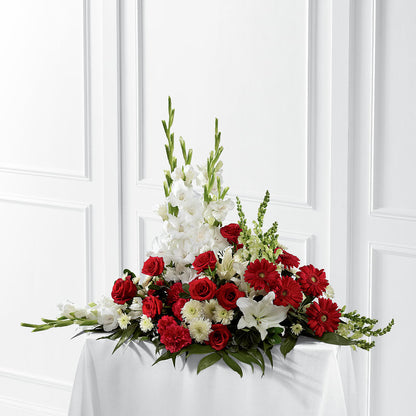 Crimson & White Arrangement – PIERSON'S FLOWER SHOP & GREENHOUSES INC, Cedar Rapids IA