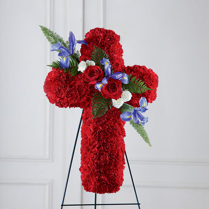 Faithful Hero Floral Cross – PIERSON'S FLOWER SHOP & GREENHOUSES INC, Cedar Rapids IA
