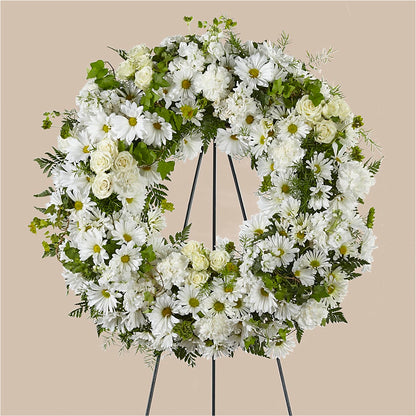 Faithful Wishes Wreath – PIERSON'S FLOWER SHOP & GREENHOUSES INC, Cedar Rapids IA
