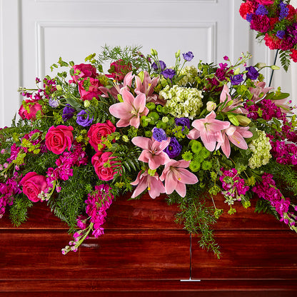 Radiant Tribute Casket Spray – PIERSON'S FLOWER SHOP & GREENHOUSES INC, Cedar Rapids IA