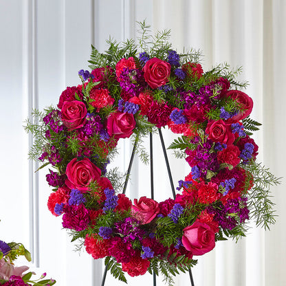 Calming Colors Wreath – PIERSON'S FLOWER SHOP & GREENHOUSES INC, Cedar Rapids IA