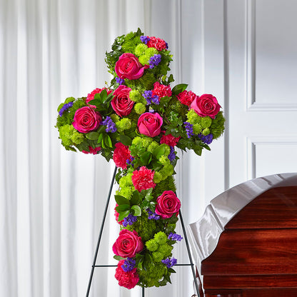 Tribute Rose Floral Cross – PIERSON'S FLOWER SHOP & GREENHOUSES INC, Cedar Rapids IA