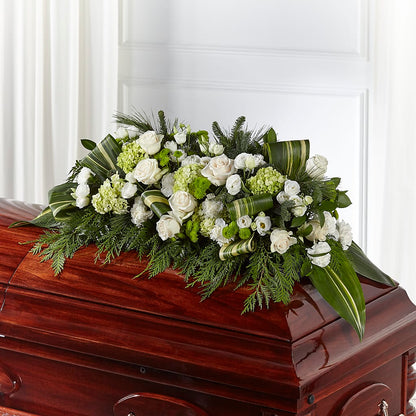 Hopeful Gesture Casket Spray – PIERSON'S FLOWER SHOP & GREENHOUSES INC, Cedar Rapids IA