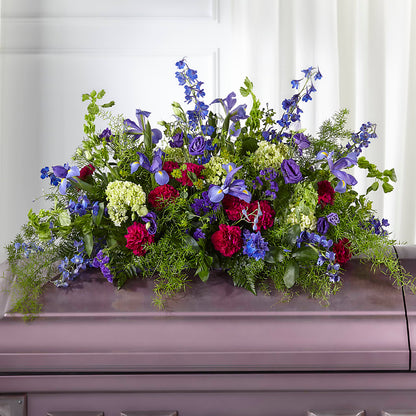 Always Treasured Casket Spray – PIERSON'S FLOWER SHOP & GREENHOUSES INC, Cedar Rapids IA