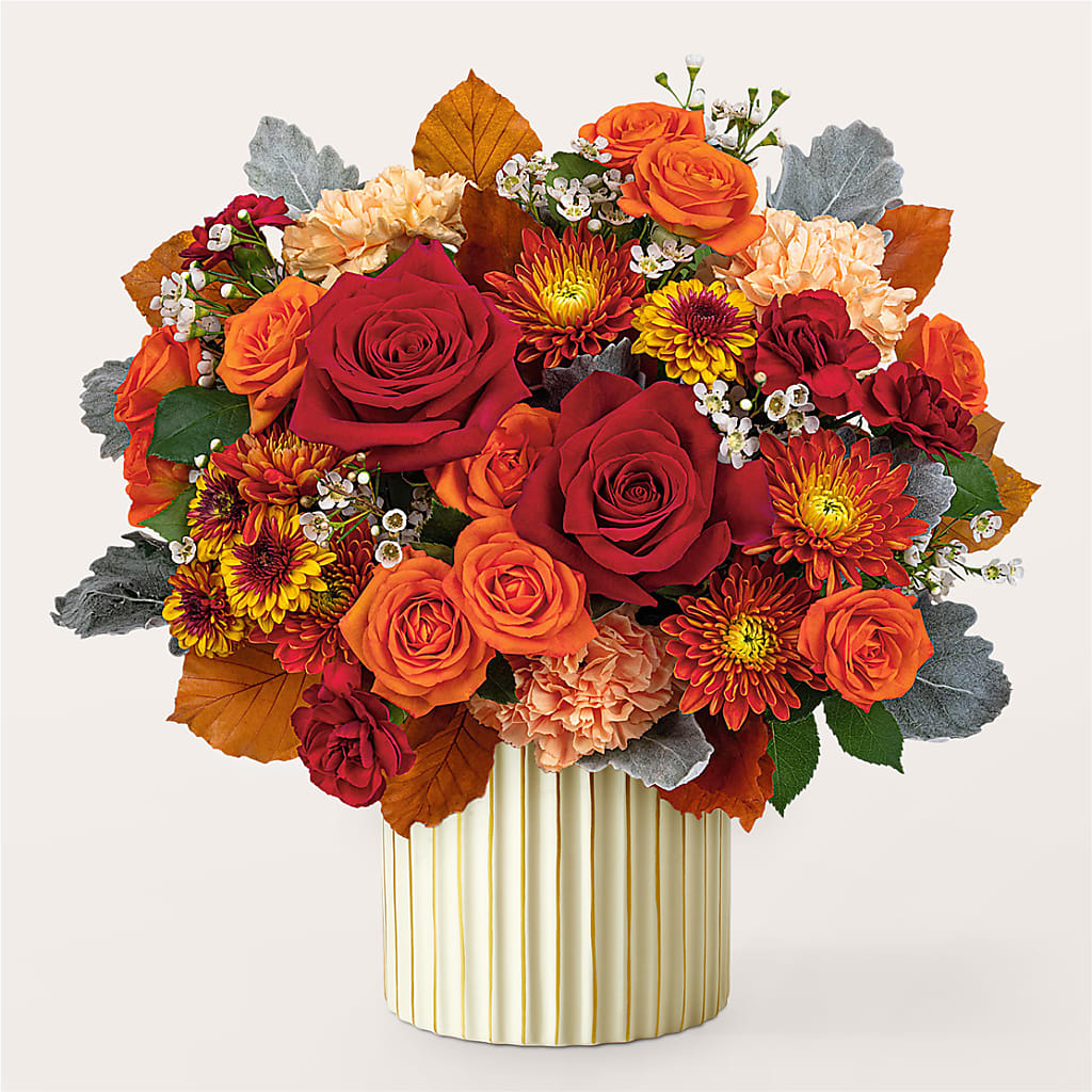 Merlot Bouquet with Ivory Vase – PIERSON'S FLOWER SHOP & GREENHOUSES INC, Cedar Rapids IA