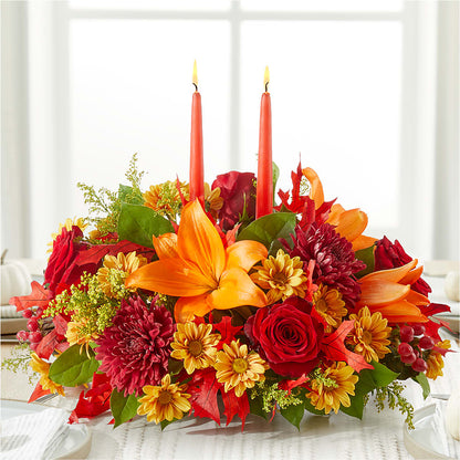 Autumn's Embrace Centerpiece – PIERSON'S FLOWER SHOP & GREENHOUSES INC, Cedar Rapids IA