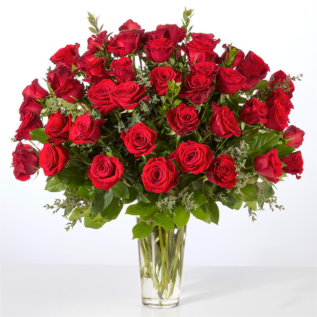 Forever Yours Fifty Stem Red Rose Bouquet – PIERSON'S FLOWER SHOP & GREENHOUSES INC, Cedar Rapids IA
